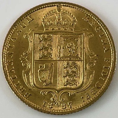 Lot 604 - A Victorian half sovereign, 1887.