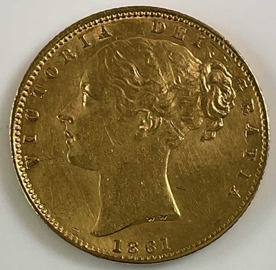 Lot 598 - A Victorian full sovereign, 1861.