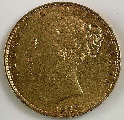 Lot 599 - A Victorian full sovereign, 1870.