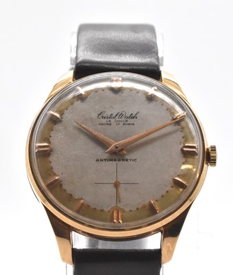 Lot 574 - CRISTAL WATCH; a gentleman's vintage 18ct gold...