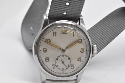 Lot 589 - DOXA; a vintage military type stainless steel...