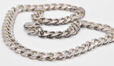 Lot 514 - A very substantial silver curb link chain,...