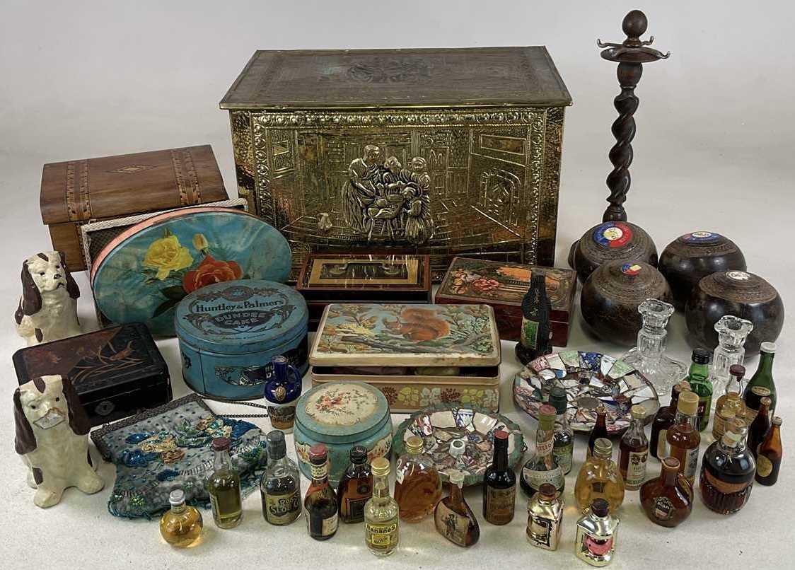 Lot 35 - A collectors' lot, to include brass log bucket,...