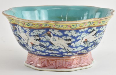 Lot 1004 - A 19th century Chinese blue ground porcelain...