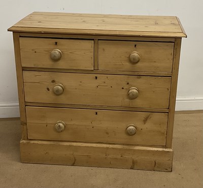Lot 742 - A pine chest of two short over two long...