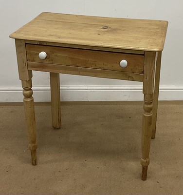 Lot 770 - A pine side table with single drawer, height...