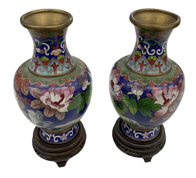 Lot 1040 - A pair of modern Chinese gilt metal and...