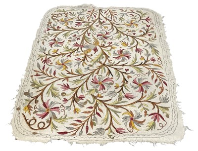 Lot 448 - A woollen floral decorated Kashica embroidered...