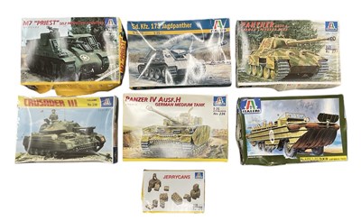 Lot 541 - ITALERI; six 1:35 scale model tank kits,...