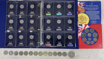 Lot 637 - CHANGE CHECKER; an album of ten pence coins,...