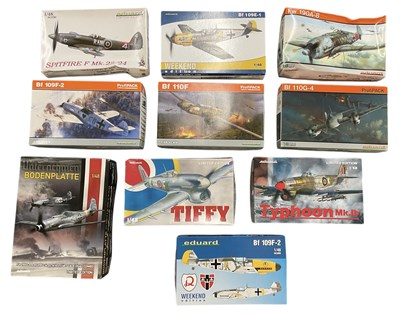 Lot 473 - EDUARD; ten 1:48 scale model fighter plane...