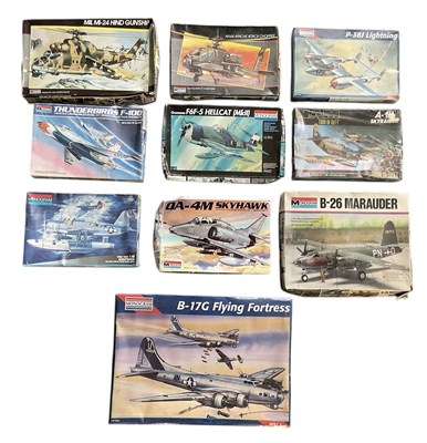 Lot 485 - MONOGRAM; ten 1:48 scale model plane and...