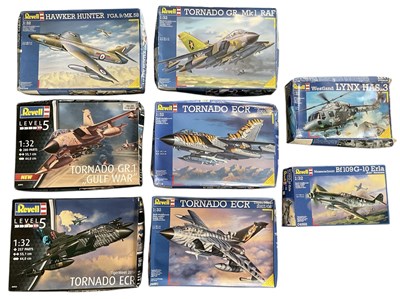 Lot 517 - REVELL; eight 1:32 scale model fighter plane...