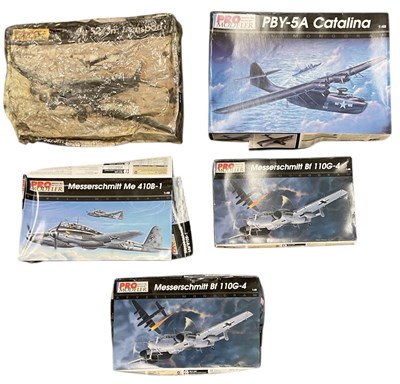 Lot 566 - PRO MODELLER; five 1:48 scale model fighter...