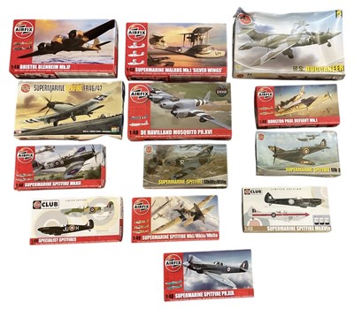 Lot 471 - AIRFIX; thirteen 1:48 scale model fighter...