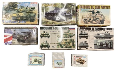 Lot 477 - A collection of nine 1:35 scale model tank...