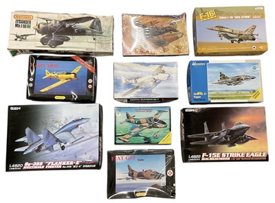 Lot 478 - A collection of nine 1:48 scale model fighter...