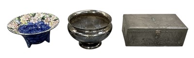 Lot 263 - An Art Nouveau inspired pewter clad wooden...