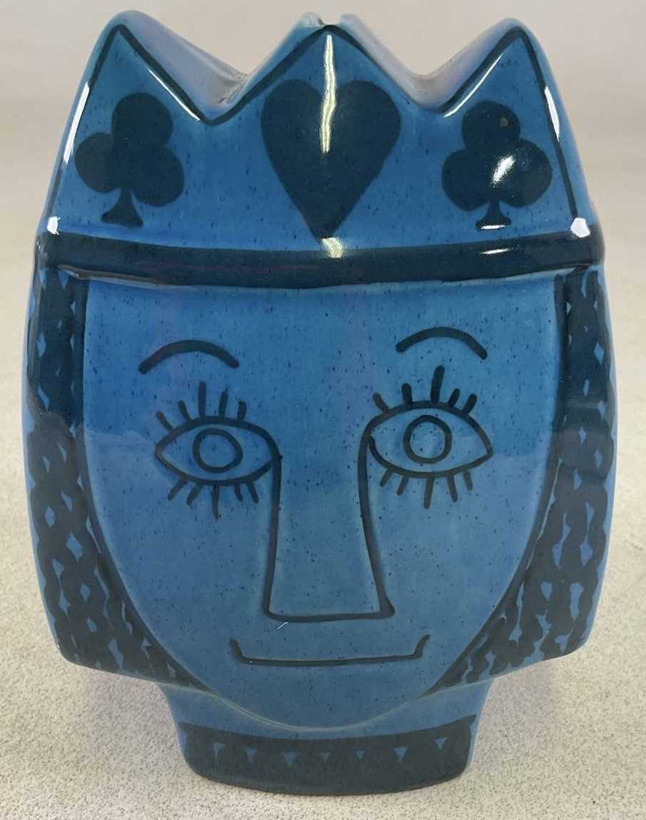 Lot 177 - BALDELLI OF ITALY; a blue glazed money bank,...