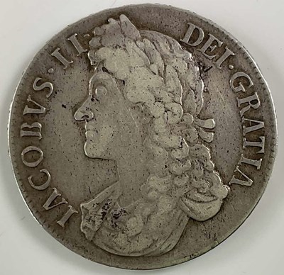 Lot 612 - A James II crown, 1688, graded on envelope as VF.
