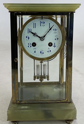 Lot 609A - A circa 1900 French green onyx four glass...