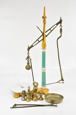 Lot 1488 - A set of late Victorian cast iron shop scales,...