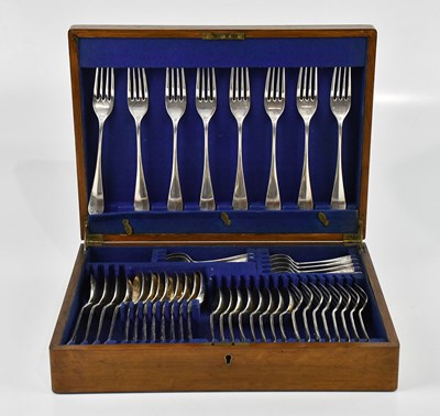 Lot 2173 - A George V hallmarked silver spoon and fork...
