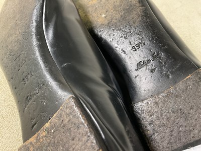Lot 89 - LOUIS VUITTON; a pair of black dice ballerina...