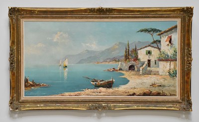 Lot 2245 - E FORELLI; an Italian oil on canvas, ‘Near...