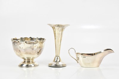 Lot 2326 - An Edwardian hallmarked silver sauce boat,...