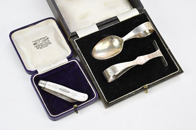 Lot 2139 - WALKER & HALL; a hallmarked silver two piece...