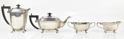 Lot 2448 - A hallmarked silver four piece tea service,...