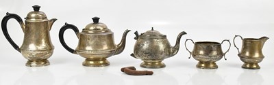 Lot 2453 - A hallmarked silver four piece sea service,...