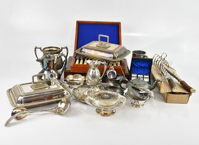 Lot 1594 - A collection of 19th century and later silver...