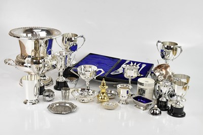 Lot 1595 - A collection of silver plated items, to...