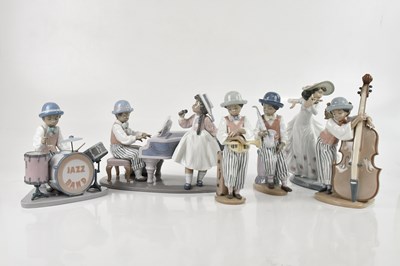 Lot 2413 - LLADRO; a five piece Jazz Band, comprising...