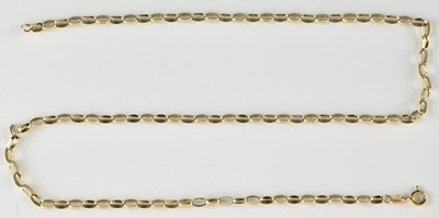 Lot 1284 - A 9ct gold necklace, with belcher links and...