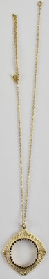 Lot 1292 - A 9ct gold dainty necklace with hoop clasp,...