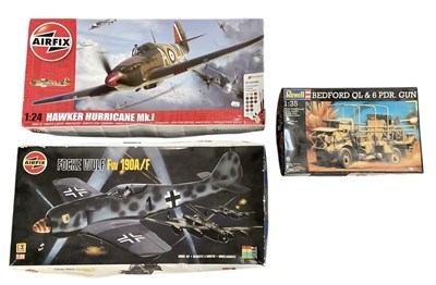 Lot 565 - AIRFIX; two 1:24 scale model fighter plane...