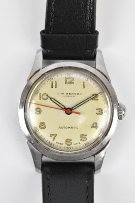 Lot 633 - J W BENSON; a gentleman's stainless steeel...