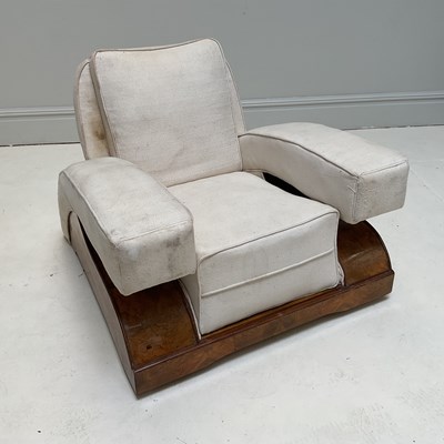 Lot 336 - A stylish Art Deco walnut library chair, with...