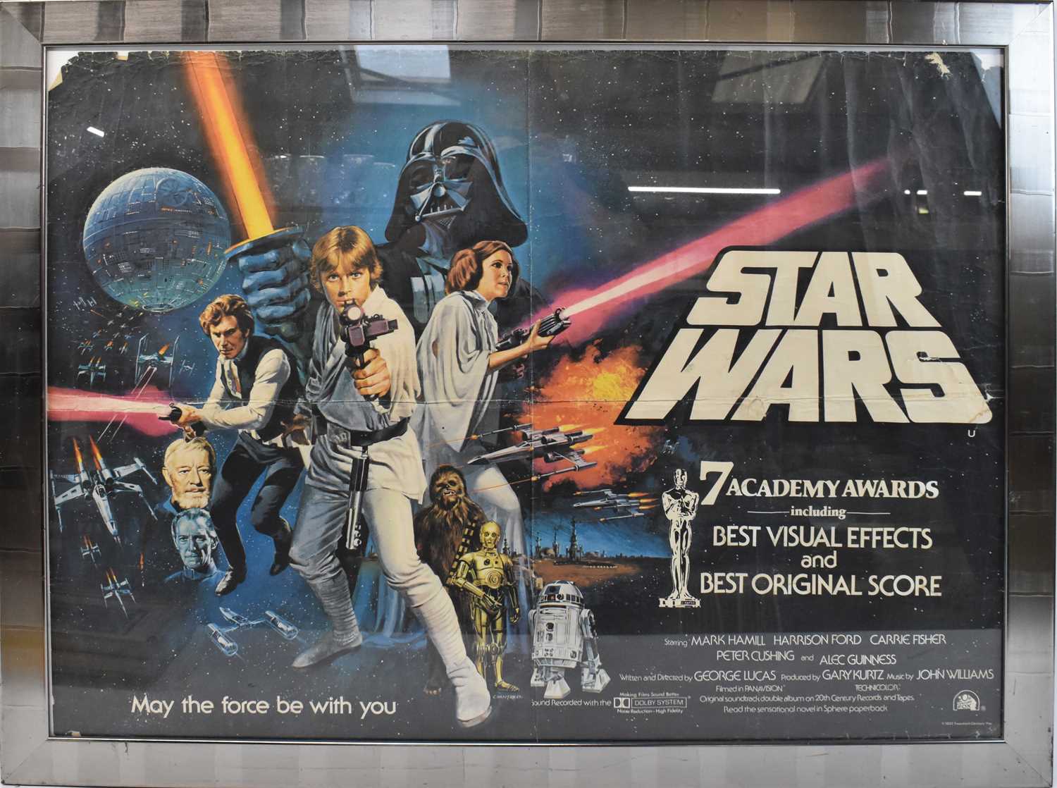 Lot 226 - An original 1977 Star Wars poster, framed and...