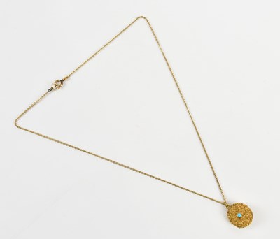 Lot 278 - A Victorian yellow metal oval mourning pendant...