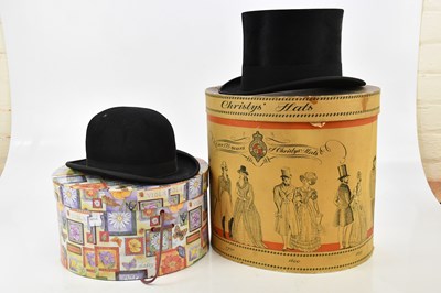 Lot 1625 - HENRY HEATH; a top hat, front to back 20cm,...