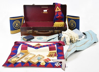 Lot 1416 - A collection of Masonic regalia including...