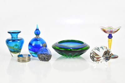 Lot 2392 - A small collection of coloured glass including...