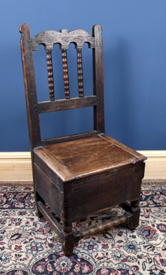 Lot 3001 - A George III provincial oak commode chair,...