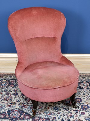 Lot 2918 - A Victorian mahogany nursing chair, with pale...