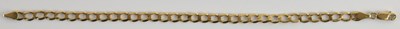 Lot 1347 - A 9ct flat curb bracelet with lobster claw...