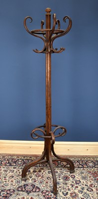 Lot 2878 - An early 20th century bent wood coat/hat stand,...